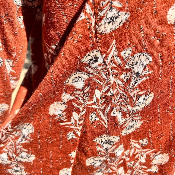 Style & Co. Top Tunic Peasant Paisley Medium Amber Orange Fall Autumn - Picture 8 of 11